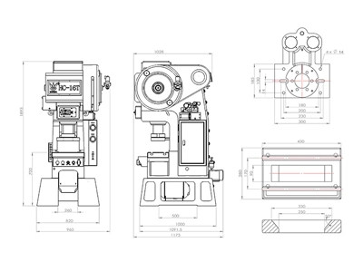 Prensa mecánica de bastidor en C (16 toneladas), HC-16T